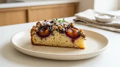 Třený koláč se švestkami a makovou drobenkou: vláčný na plechu, křupe navrchu