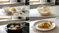 Cibulové placky se šunkou a sýrem: rychlá večeře z pánve bez kynutí