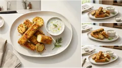 Křupavá obalovaná cuketa se sýrem – jednoduchý recept s koprovým dipem