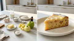 Jablečný koláč Hurikán: rychlé míchané těsto a vanilkový pudink navrch