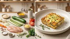 Zapečená cuketa s kuřecími prsy a sýrem: šťavnatá večeře z jedné formy