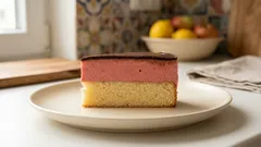 Řezy Mrož s jahodovým krémem a čokoládou: nadýchaný moučník na plech