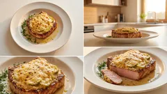 Obložené vepřové kotlety z trouby: šťavnaté maso se sýrovou krustou na plechu