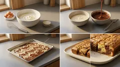 Dvoubarevné kakaové kostky se zakysanou smetanou: vláčné i druhý den