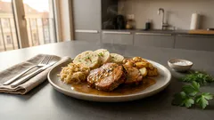 Kuřecí stehna v krémové žampionové omáčce s parmazánem – hotovo na pánvi