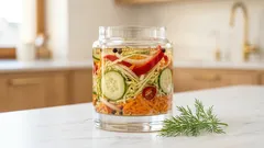 Křupavá zeleninová čalamáda ve sladkokyselém nálevu – osvědčený recept do spíže