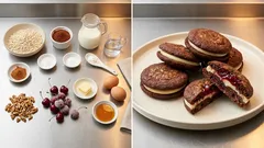 Zdravé kakaové cookies s třešněmi a pudinkovým krémem – jemné, ale zasytí