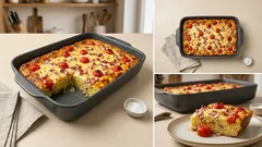 Zapečené brambory se slaninou, rajčátky a sýrem: jednoduchá večeře z trouby