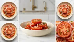 Rajčatový salát s cibulí a česnekem: jednoduchá zálivka s medem a citronem