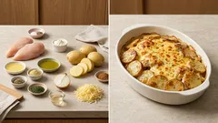 Kuře s bramborami z jednoho plechu: zlatý sýr a šťavnaté maso