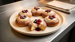 Tvarohové koláčky s lesními plody: vláčné i druhý den, hotové bez složitého kynutí