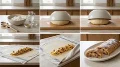 Domácí tažený štrúdl: tenké křupavé těsto krok za krokem