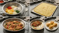 Bramborové rolky s kuřetem a čedarem: zapečené do křupava z trouby