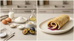 Švestkové palačinky z trouby na plech: nadýchaný plát se sladkou strouhankou