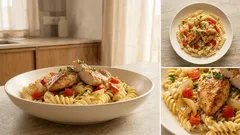 Smetanové těstoviny s kuřecím a paprikou – rychlý oběd do 30 minut